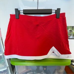 Varsity Red Mini Skirt with White Trim